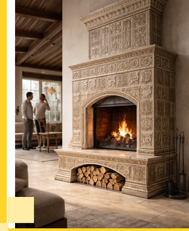 Купить изразцовый камин в Приморско-Ахтарске от 253450 р. | ЭриданПрр