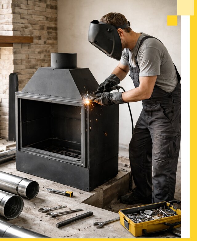 Продажа и установка металлических каминов в Приморско-Ахтарске под ключ