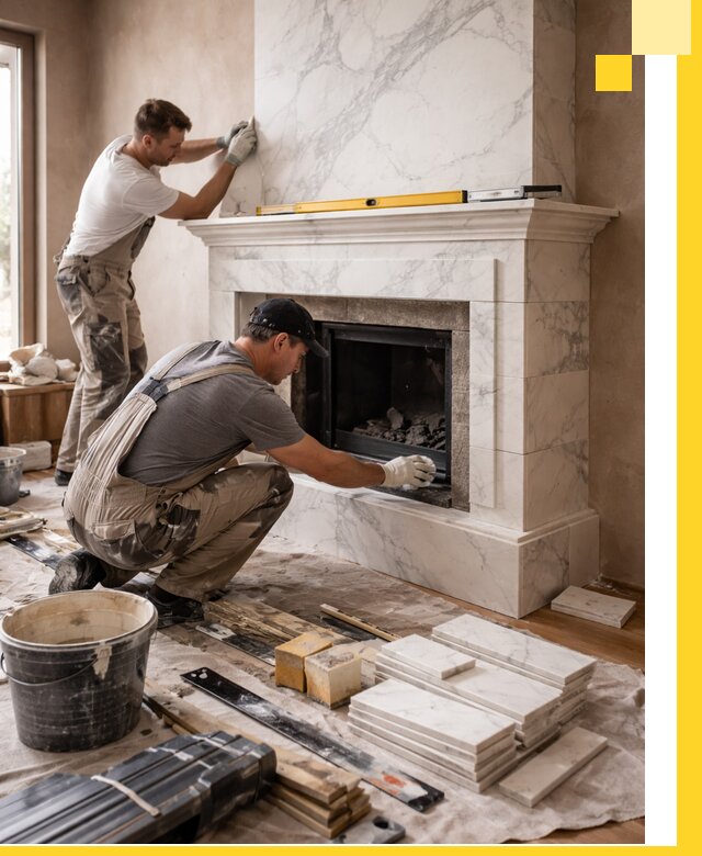 Отделка каминов в Приморско-Ахтарске качественные облицовочные работы