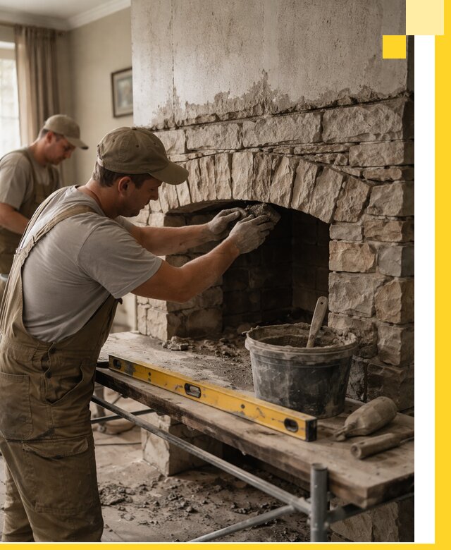 Изготовление каминов под ключ в Приморско-Ахтарске, монтаж и отделка