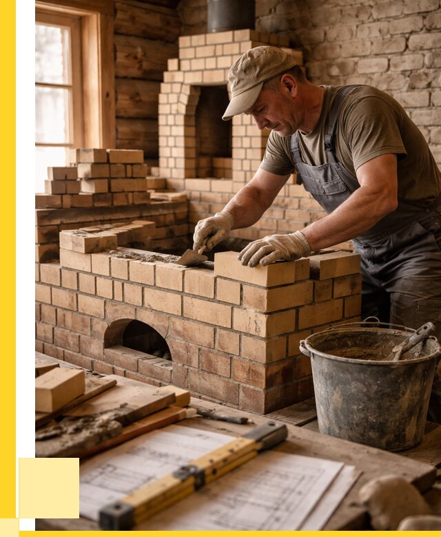 Кладка печей из кирпича в Приморско-Ахтарске цены от 30414 р. - ЭриданПрр