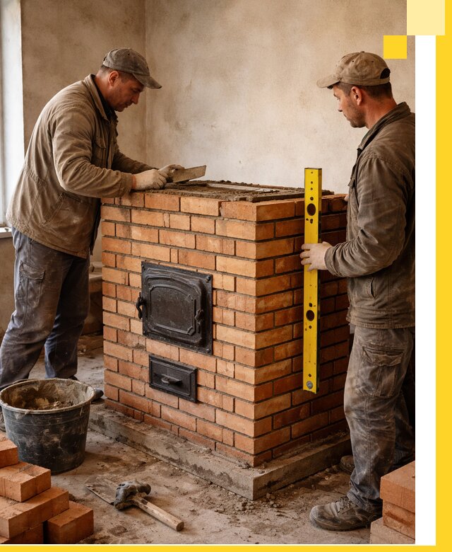 Отопительные печи под ключ в Приморско-Ахтарске, установка и сборка