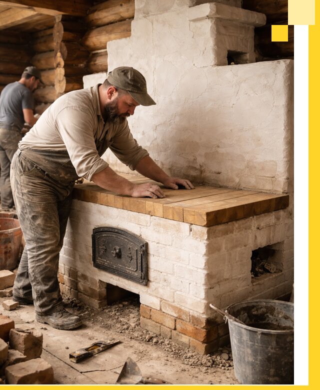 Проектирование и установка русской печи с лежанкой в Приморско-Ахтарске