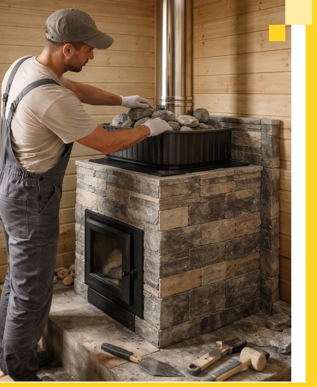 Печи для парной в Приморско-Ахтарске, производство, монтаж и обслуживание