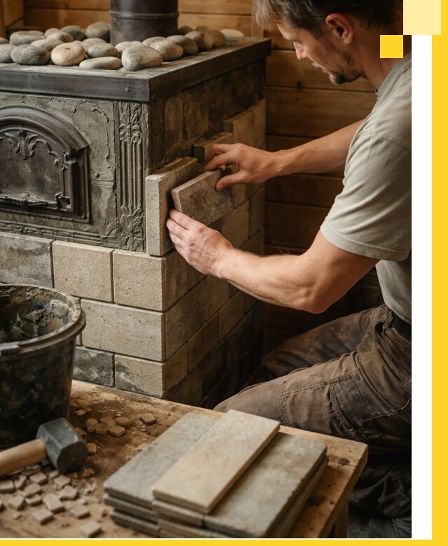 Облицовка банных печей в Приморско-Ахтарске профессиональная отделка