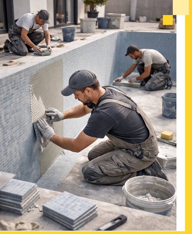 Облицовка бассейнов в Приморско-Ахтарске плитка мозаика гидроизоляция