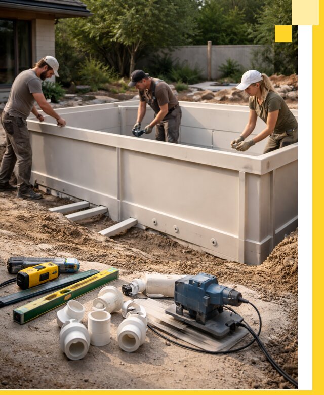 Установка полипропиленовых бассейнов под ключ в Приморско-Ахтарске