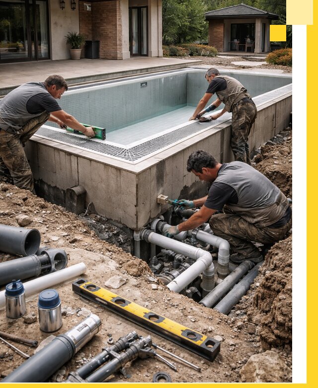 Строительство переливных бассейнов в Приморско-Ахтарске под ключ