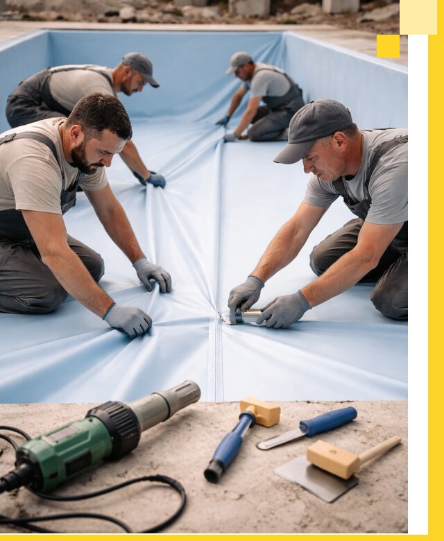 ПВХ пленка для бассейнов с монтажом и гарантией в Приморско-Ахтарске