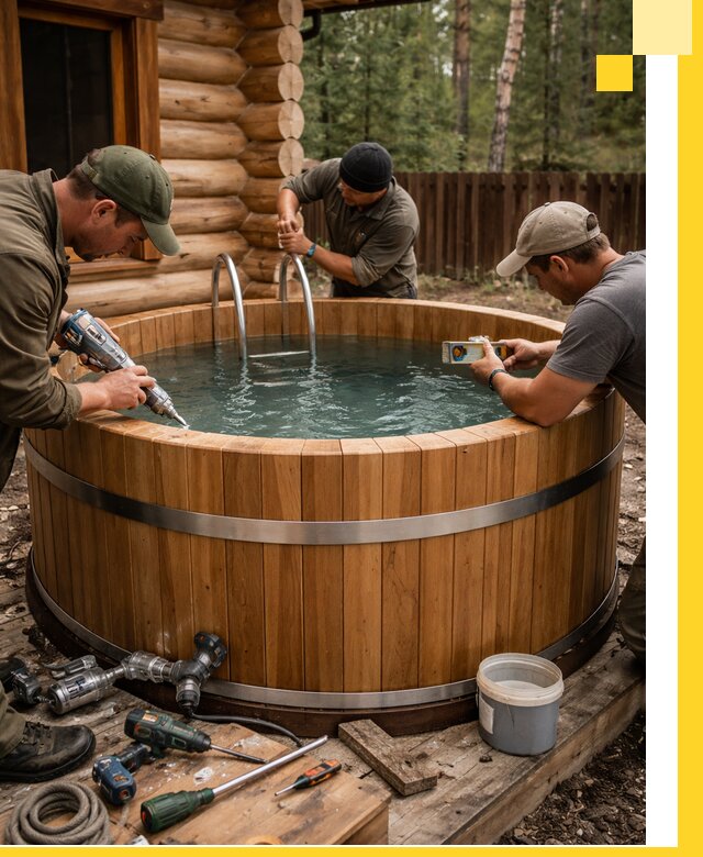 Строительство бань с купелью под ключ и отделкой в Приморско-Ахтарске