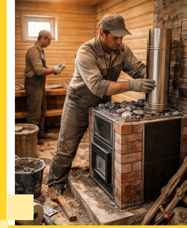 Монтаж печи в бане под ключ в Приморско-Ахтарске от 20276 р. | ЭриданПрр