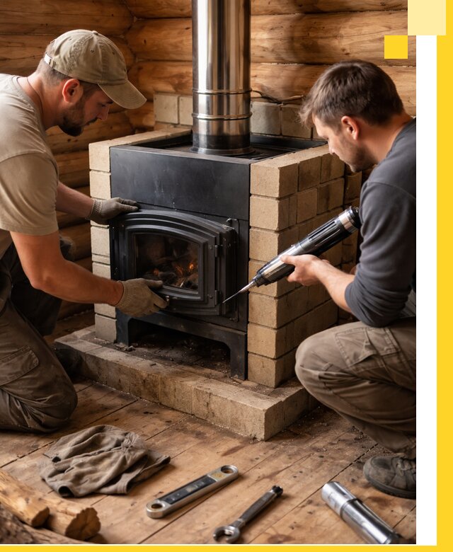 Монтаж и установка печи в бане под ключ с гарантией в Приморско-Ахтарске