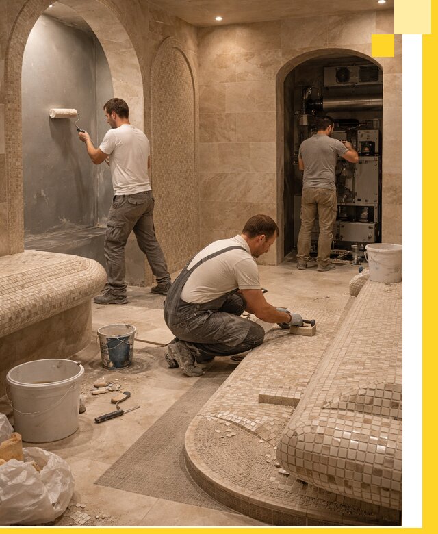 Строительство бани с хамамом и бассейном под ключ в Приморско-Ахтарске