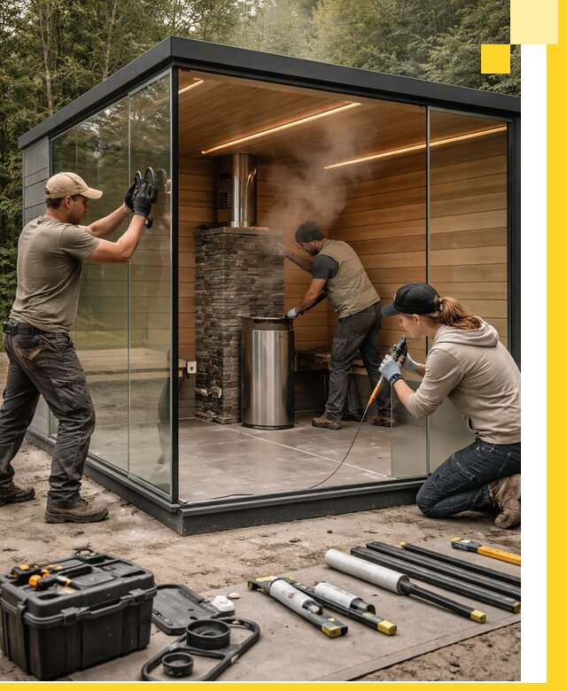 Проектирование и строительство стеклянных бань в Приморско-Ахтарске