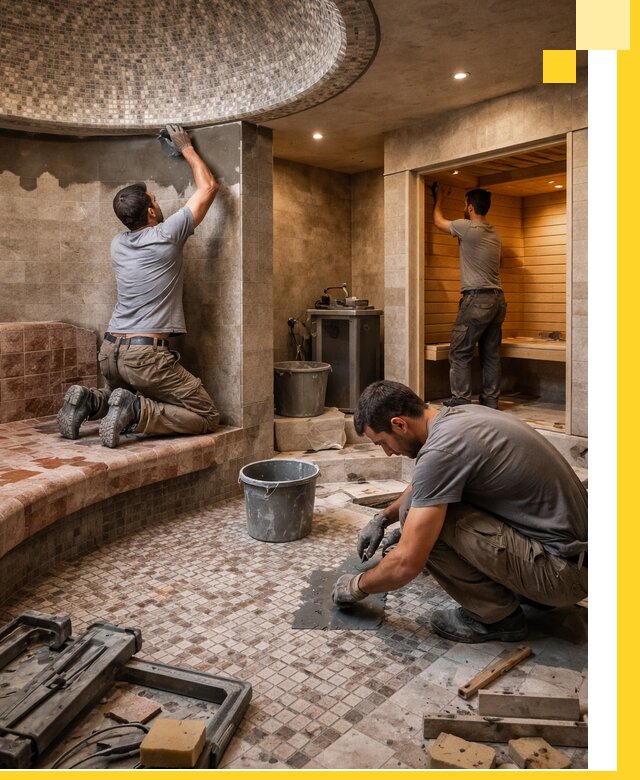 Проект и строительство хамама бани и сауны под ключ в Приморско-Ахтарске