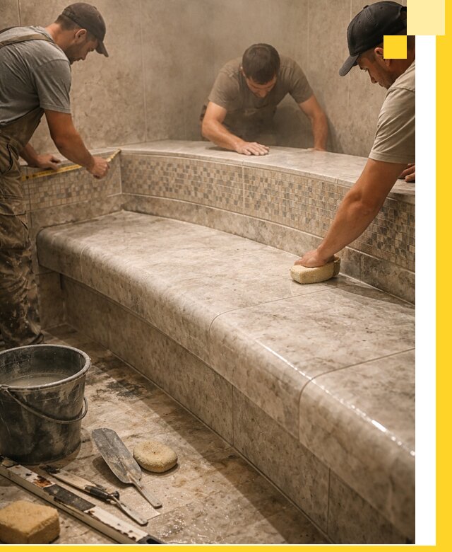 Изготовление и установка сидений для хамама в Приморско-Ахтарске