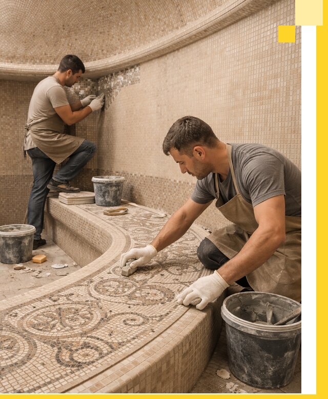 Плитка для хамама в Приморско-Ахтарске, укладка, подбор и поставка